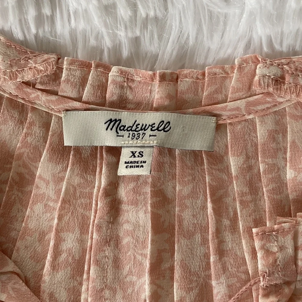 Madewell Bellshift Nightlily Pink Silk Blouse Size XS - Picture 8 of 9